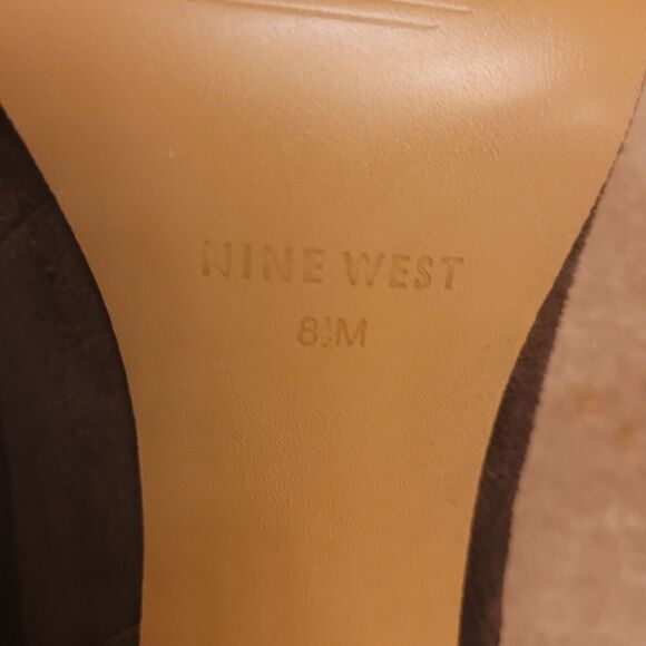 NINE WEST BROWN SUEDE RUCHED BOOTS - Picture 4 of 5